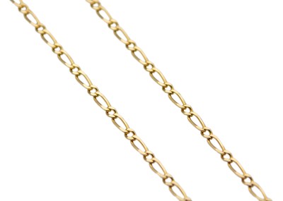 Lot 30 - A 14k yellow gold fancy curb chain.