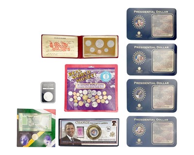 Lot 94 - A selection of USA proof coin sets and other World coins.