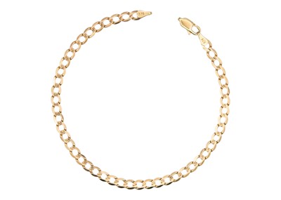 Lot 63 - A 9k gold curb link bracelet.