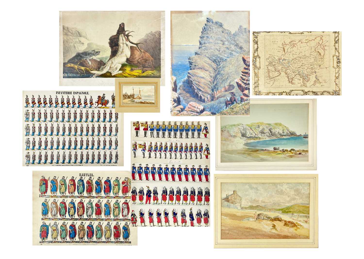 Lot 180 - Victorian scrapbook and watercolours