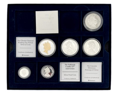 Lot 1 - A collection of six GB silver proof coins.