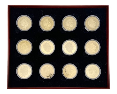 Lot 55 - A Royal Mint silver gilt proof twelve piece 'History of the Monarchy' Stuart & Tudor set.