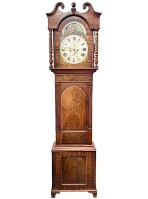 Lot 370 - A William IV eight day mahogany longcase clock.