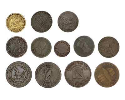 Lot 91 - A collection of twelve 18th and 19th-century trade tokens.