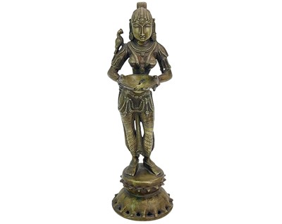 Lot 184 - An Indian bronze Lakshmi figure.