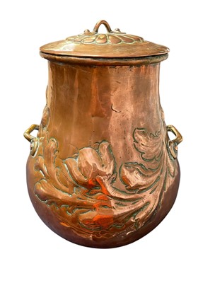 Lot 82 - An early 19th century continental copper pot and cover.