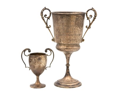 Lot 192 - Two silver trophy cups.