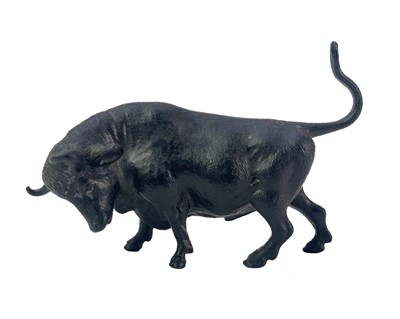 Lot 71 - A cold painted bronze figure of a bull.