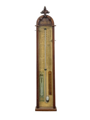 Lot 158 - A Victorian oak cased Admiral Fitzroy barometer.