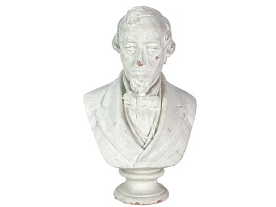 Lot 39 - A Bellman & Ivey moulded and painted terracotta bust.