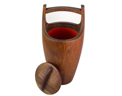Lot 245 - Jens Quistgaard for Dansk Designs, a teak 'Congo' ice bucket and cover.