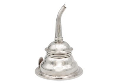 Lot 210 - A silver wine funnel by Rodney Clive Pettit.