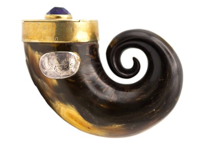 Lot 246 - A Scottish horn snuff mull.