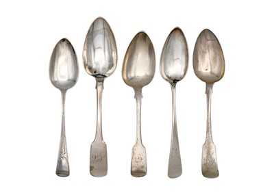 Lot 297 - A selection of Georgian silver tablespoons.