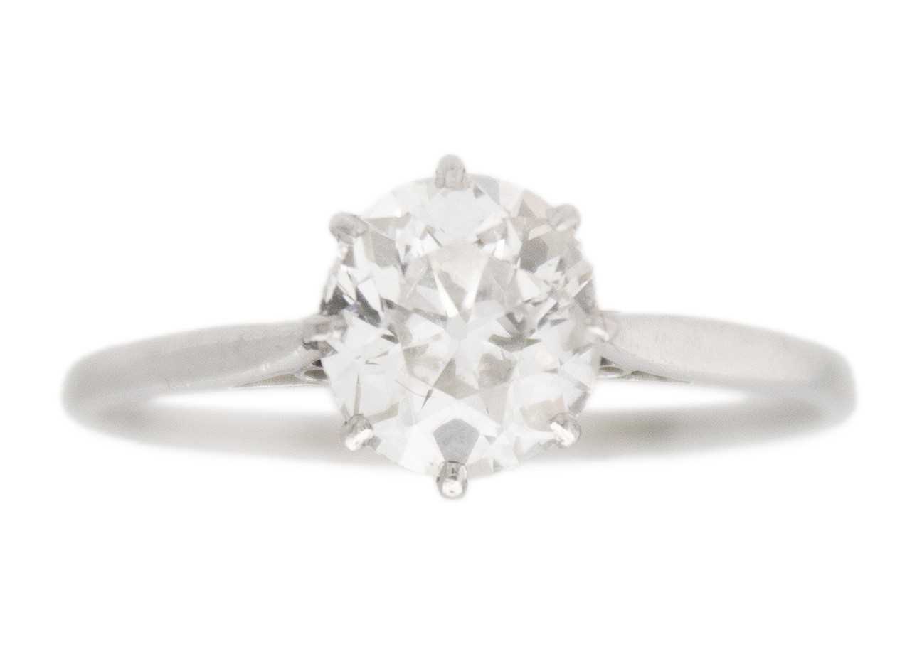 Lot 76 - A good Art Deco Old oval mixed-cut 1.30ct diamond solitaire ring.