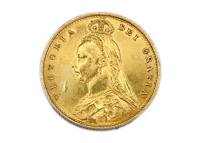 Lot 67 - A Victoria 1887 jubilee head half sovereign gold coin.