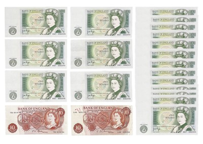 Lot 17 - A GB collection of 19 John Page £1 banknotes, in four runs.