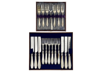 Lot 240 - Two silver-plated cased cutlery sets.