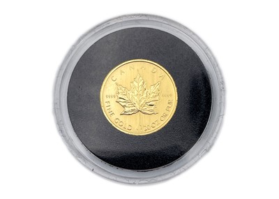 Lot 22 - A Canadian Fine Gold maple leaf one-dollar coin, 1995.