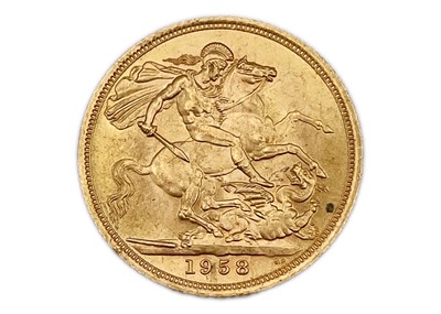 Lot 81 - An Elizabeth II 1958 full sovereign gold coin.