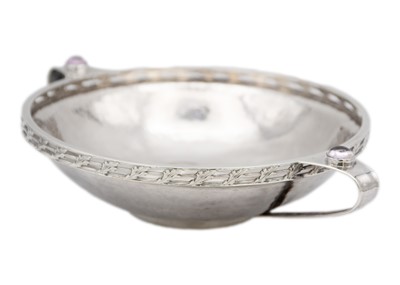 Lot 280 - A good Arts & Crafts silver twin handle bowl by George Edward & Sons.