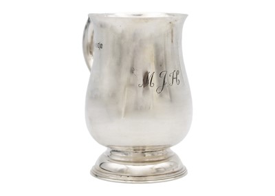 Lot 286 - A modern silver plain-formed baluster mug by SJ Rose & Son.