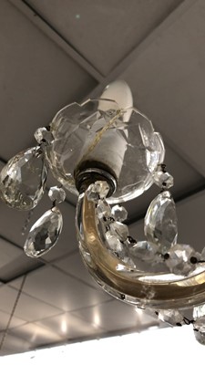 Lot 314 - A 20th century cut glass five branch...