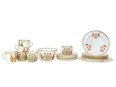 Lot 236 - A Staffordshire Victoria 1897 diamond jubilee tea set.