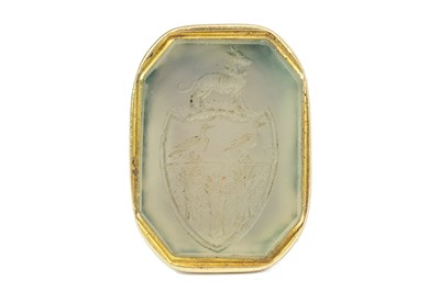 Lot 70 - Cornish interest; A George III sealed grant of Arms and a contemporary gilt seal.