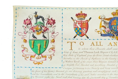 Lot 70 - Cornish interest; A George III sealed grant of Arms and a contemporary gilt seal.