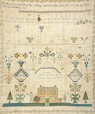 Lot 283 - A George IV needlework house sampler, by Maria Clayton.