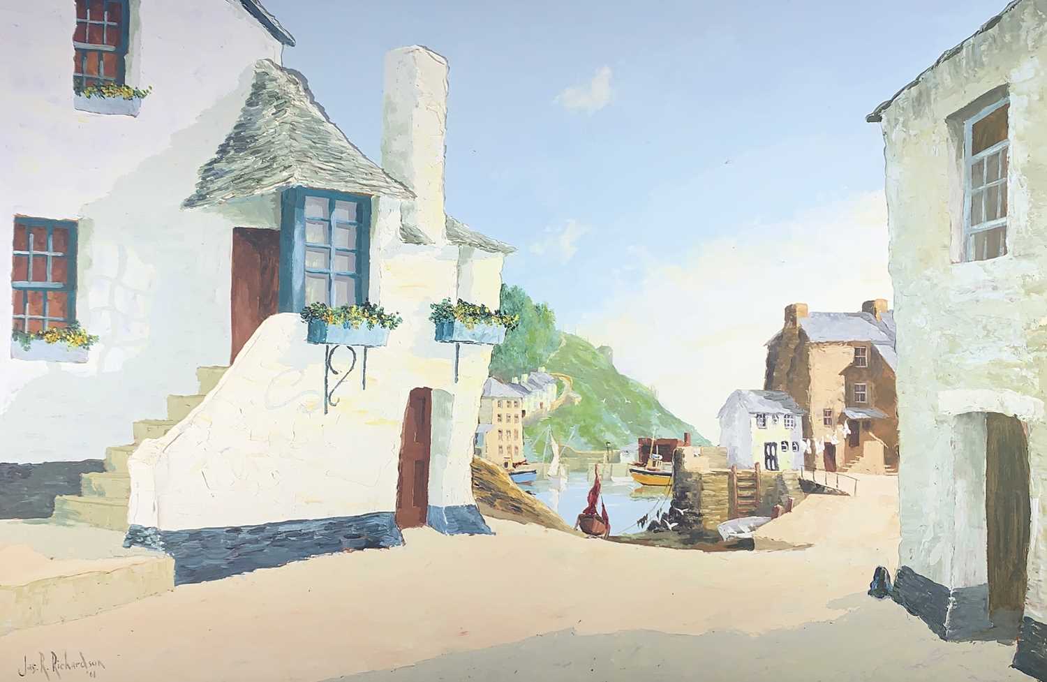 Lot 218 - James R. RICHARDSON (XX) Polperro Two oils on...