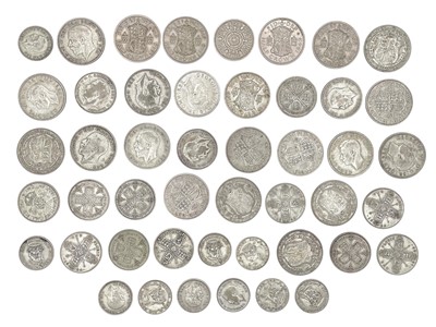 Lot 87 - A collection of George V & George VI .500 post 1920 coinage.