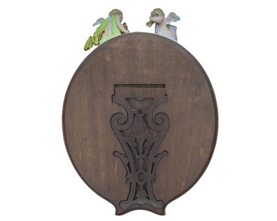 Lot 202 - A Meissen oval porcelain easel mirror.
