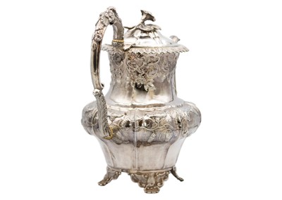 Lot 225 - A good William IV silver Rococo-style hot water pot by J E Terrey & Co.