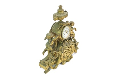 Lot 376 - A French ormolu clock garniture.