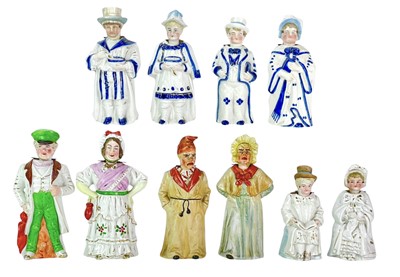 Lot 238 - Five pairs of Continental porcelain nodding figures.