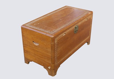 Lot 130 - A Chinese camphor wood chest, height 55cm,...