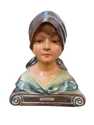 Lot 49 - A French Art Nouveau plaster bust.