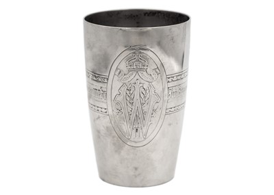 Lot 308 - An interesting early 20th century German silver beaker with Kaiser Wilhelm II cypher.