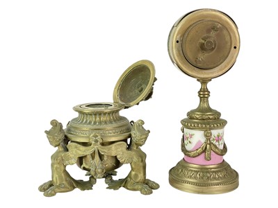 Lot 8 - A French gilt bronze inkwell.