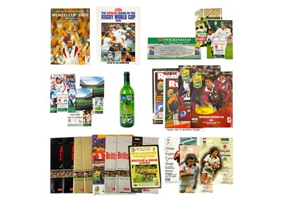 Lot 183 - Rugby World Cup programmes and memorabilia.