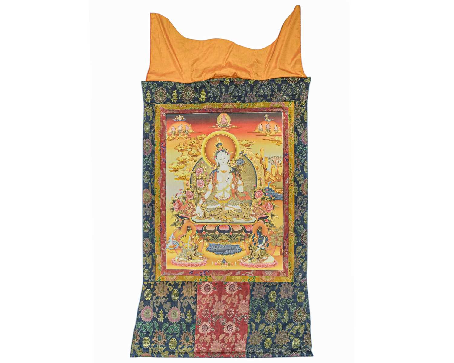 Lot 551 - A Tibetan Thangka depicting White Tara.