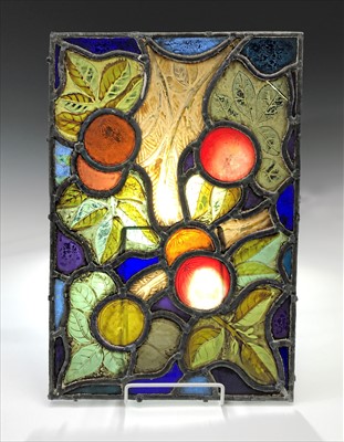 Lot 171 - A 19th century leaded stained glass panel...