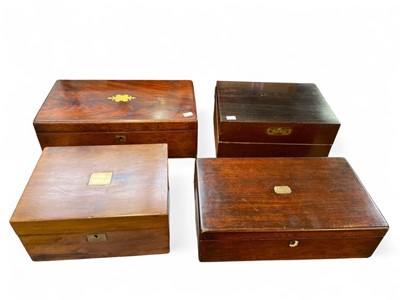 Lot 3 - A Victorian mahogany writing box.