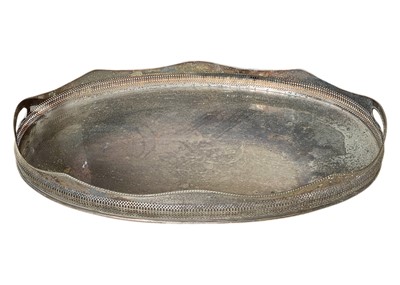 Lot 304 - A large silver plate oval tray.