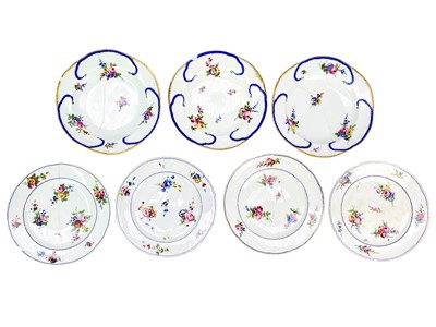 Lot 229 - Four Sevres 18th century dinner plates.