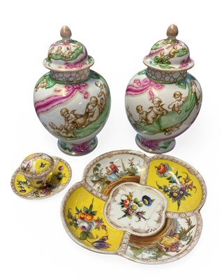 Lot 234 - A pair of Helena Wolfsohn porcelain vases and covers.