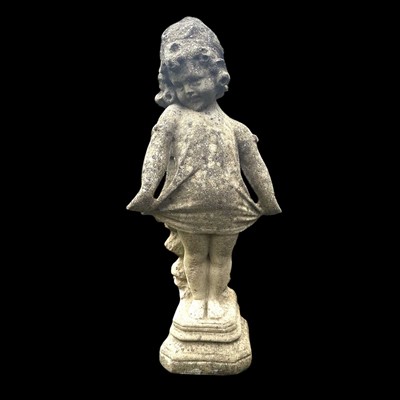 Lot 3 - A reconstituted stone sculpture of a girl,...