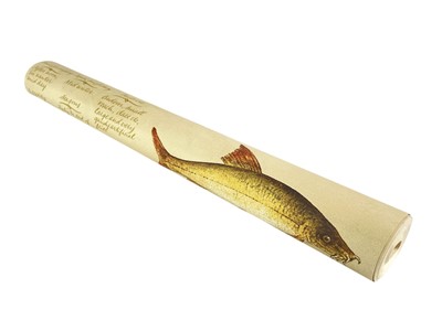 Lot 87 - Eight rolls of Lewis & Wood 'European Fish' ('European Freshwater Fishes') wallpaper.